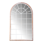 Зеркало-окно настенное в венецианском стиле с деревянной рамой бежевого цвета Venetian Smooth варинант исполнения - 1 | Loft Concept в Самаре