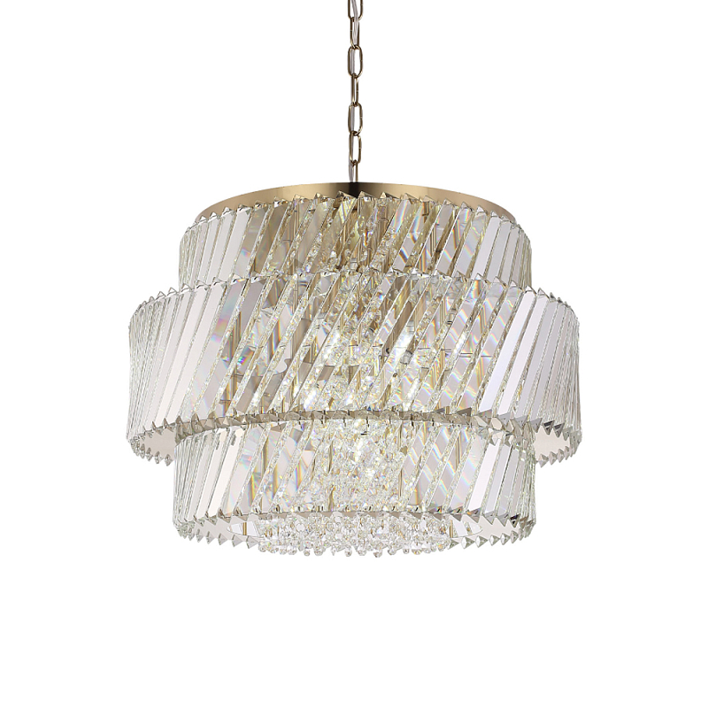 Люстра круглая в классическом обрамлении Light Connoisseurs Beauty Прозрачное Стекло Латунь в Самаре | Loft Concept 