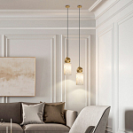 Подвесной светильник светодиодный с цилиндрическим плафоном Stone Helios варинант исполнения - 5 | Loft Concept в Самаре