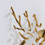 Бра золотого цвета с ветвями и белыми овальными стеклянными подвесками Droplet Chandelier варинант исполнения - 4 | Loft Concept в Самаре