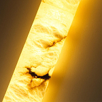 Подвесной светильник цилиндрической формы с плафоном из алебастра и металлическими торцами Темная Латунь 60 см Cryptocrystalline Stone варинант исполнения - 4 | Loft Concept в Самаре