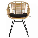 Стул с ротанговым плетением Wicker Half Chair с подлокотниками варинант исполнения - 1 | Loft Concept в Самаре
