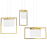 Подвесной геометрический светильник со стеклом Rectangle Geometry Trio Glass Chandelier варинант исполнения - 1 | Loft Concept в Самаре