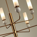 Люстра на штанге с 8-ю цилиндрическими матовыми плафонами и шарами из камня Orb Essence варинант исполнения - 3 | Loft Concept в Самаре