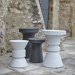 Приставной стол из искусственного камня Chess Black варинант исполнения - 4 | Loft Concept в Самаре