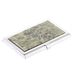 Визитница карманная металлическая с накладкой из натурального камня Апатит Stone Business Card Holders варинант исполнения - 2 | Loft Concept в Самаре