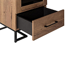 Шкаф-витрина в стиле лофт с чёрной стеклянной дверью Urban Style Space 2 варинант исполнения - 3 | Loft Concept в Самаре