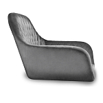 Барный стул со спинкой и подлокотниками на 4-х металлических ножках Douglas Rhombus Серый Велюр варинант исполнения - 2 | Loft Concept в Самаре