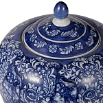 Ваза округлой формы с синей росписью и цветочным узором Blue & White Ornament варинант исполнения - 1 | Loft Concept в Самаре