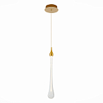 Подвесной светильник с плафоном в форме капли на золотистом каркасе Raindrop варинант исполнения - 1 | Loft Concept в Самаре