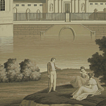 Обои ручная роспись Monuments of Paris Terre Foncée on scenic paper варинант исполнения - 1 | Loft Concept в Самаре