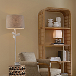 Торшер с белым каркасом и тканевыми абажуром Natural Stems варинант исполнения - 5 | Loft Concept в Самаре