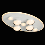 Потолочный светильник овальной формы белого цвета с 7-ю лампами Lunar Pebbles варинант исполнения - 3 | Loft Concept в Самаре