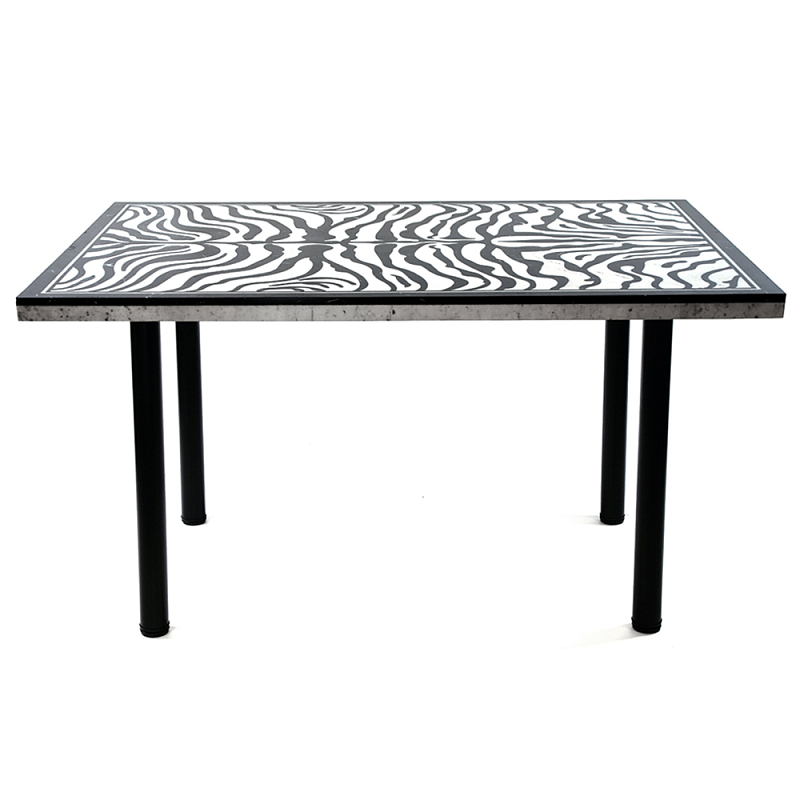 Стол обеденный из натурального мрамора Marble BW Accent Table Черно-белый в Самаре | Loft Concept 
