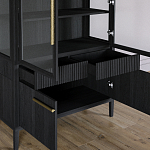 Витрина Primo со стеклянными фасадами и буфетом шпон Черный дуб варинант исполнения - 6 | Loft Concept в Самаре