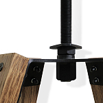 Барный стул со спинкой и металлической подставкой на 4-х деревянных ножках Бежевый Велюр Vendramin Chair варинант исполнения - 5 | Loft Concept в Самаре