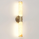 Бра с вытянутым цилиндрическим плафоном из белого алебастра на круглом основании Латунь Cryptocrystalline Stone варинант исполнения - 1 | Loft Concept в Самаре