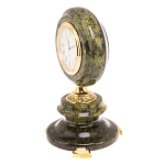 Часы настольные бронзовые из натуральных камней Мрамор и Змеевик Stone Clock варинант исполнения - 14 | Loft Concept в Самаре