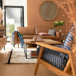 Кресло с каркасом из массива дуба Deniaud Oak Blue Print  Armchair варинант исполнения - 5 | Loft Concept в Самаре