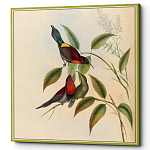 Постер на холсте с изображением птиц и цветов Blooming Birds Poster варинант исполнения - 5 | Loft Concept в Самаре