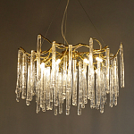 Люстра на подвесе с каркасом из металла и прозрачными подвесками из стекла Droplet Chandelier варинант исполнения - 1 | Loft Concept в Самаре