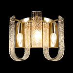 Бра с металлическим основанием золотого цвета и хрустальными подвесками Textured Glass варинант исполнения - 3 | Loft Concept в Самаре