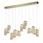 Подвесной светильник линейный с плафонами волнистой формы из фактурного стекла Big Wave варинант исполнения - 8 | Loft Concept в Самаре