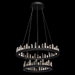 Люстра с двумя кольцами черного цвета с хрустальными элементами QUARTZ CRYSTAL варинант исполнения - 3 | Loft Concept в Самаре