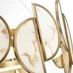 Люстра круглая с полукруглыми плафонами из искусственного алебастра в бронзовой оправе Marbella варинант исполнения - 8 | Loft Concept в Самаре