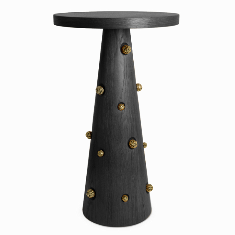 Приставной столик Okinawa Black Side table Черный Золотой в Самаре | Loft Concept 