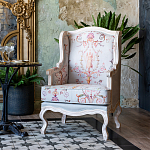 Кресло из массива бука серое с растительным орнаментом Raffael Floral Grey Armchair варинант исполнения - 9 | Loft Concept в Самаре
