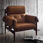 Кресло с деревянным каркасом и обивкой из натуральной кожи Medieval Furniture варинант исполнения - 1 | Loft Concept в Самаре