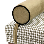 Банкетка Banquette PIED DE POULE с принтом гусиная лапка и бежевыми подлокотниками  варинант исполнения - 1 | Loft Concept в Самаре