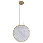 Светодиодный подвесной светильник круглой формы с металлической рамой золотого цвета Marble Glow 47 варинант исполнения - 2 | Loft Concept в Самаре