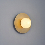 Бра круглое с плафоном из натурального камня на латунном основании Cryptocrystalline Stone варинант исполнения - 7 | Loft Concept в Самаре