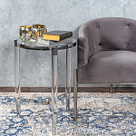 Приставной столик со стеклянной столешницей Deimos варинант исполнения - 6 | Loft Concept в Самаре