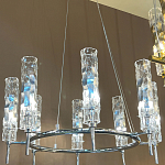 Люстра подвесная круглая с 8-ю цилиндрическими плафонами из стекла LIAISON варинант исполнения - 2 | Loft Concept в Самаре