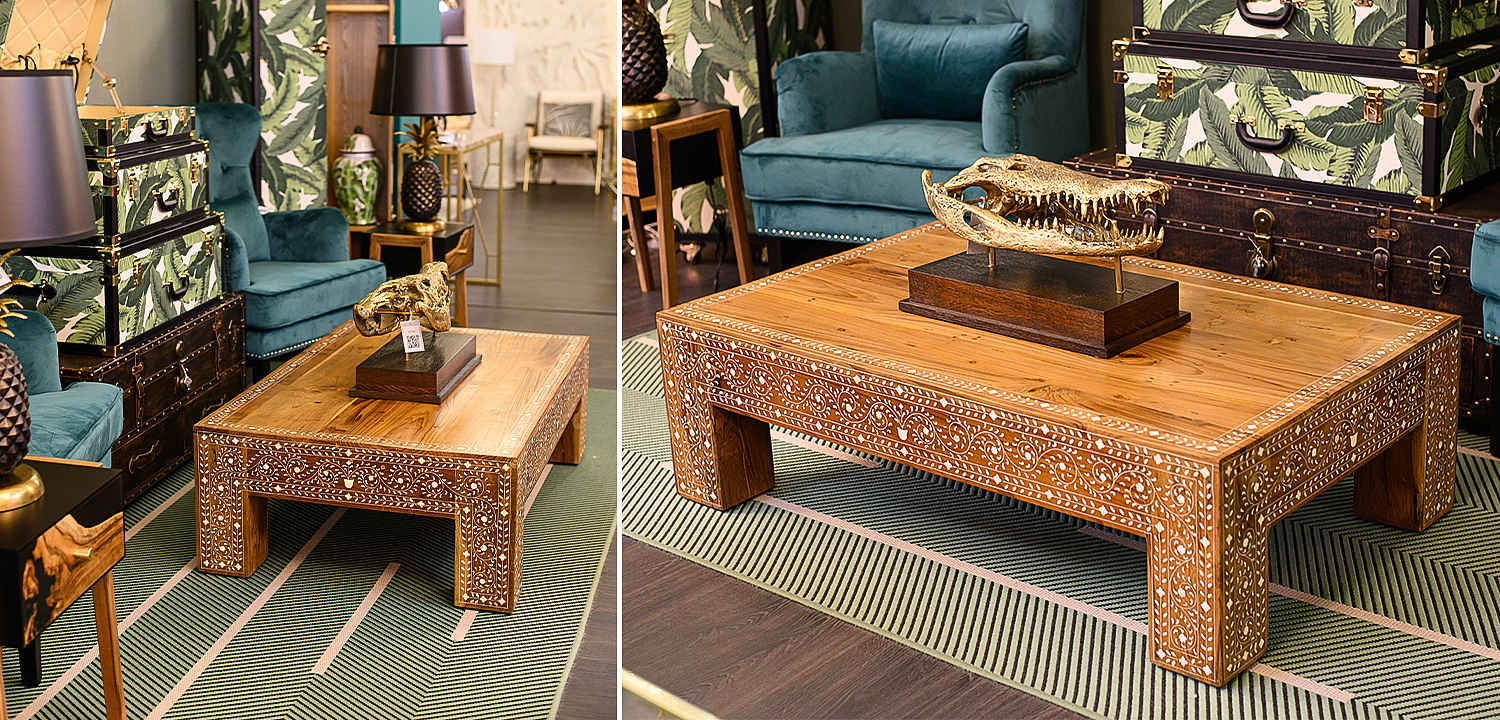 Кофейный стол Wooden Bone Inlay Coffee Table Кофейный стол Wooden Bone Inlay Coffee Table - Loft-Concept в Самаре
