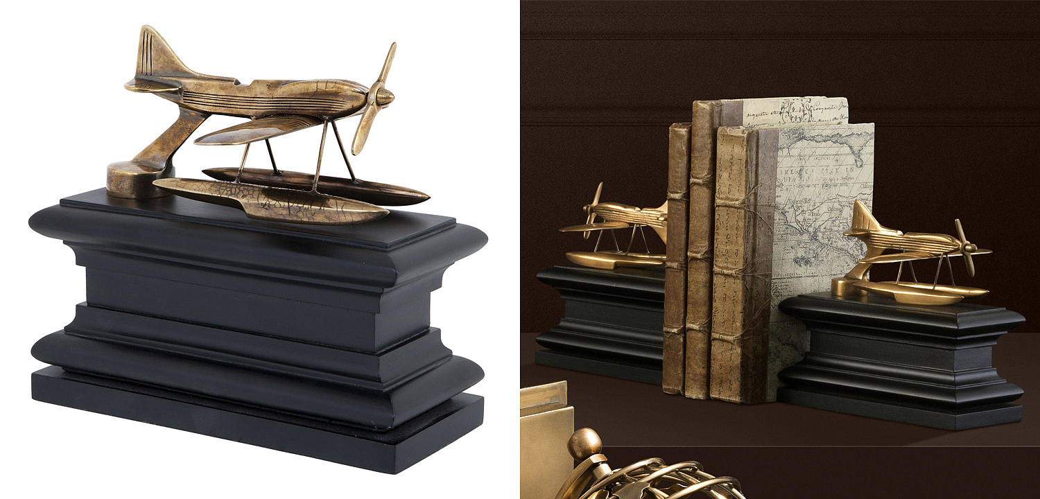 Держатель для книг Eichholtz Bookend Hydroplane set of 2 brass Держатель для книг Eichholtz Bookend Hydroplane set of 2 brass - Loft-Concept в Самаре