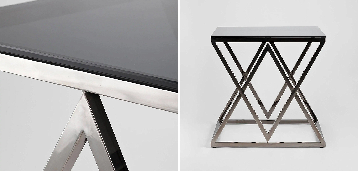 Стол приставной Geometry Rhombus Dark Chrome Стол приставной Geometry Rhombus Dark Chrome - Loft-Concept в Самаре