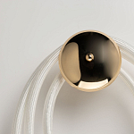 Бра с круглым золотистым основанием и белыми изогнутыми световыми линиями Luke Lampco Tracer Lamp варинант исполнения - 5 | Loft Concept в Самаре