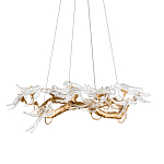 Люстра подвесная с прозрачными стеклянными птичками на ветвях Диаметр 80 см Serip Voa варинант исполнения - 1 | Loft Concept в Самаре