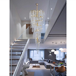 Люстра многоярусная с каркасом из металла и прозрачными подвесками FAIRYTREE Light варинант исполнения - 4 | Loft Concept в Самаре