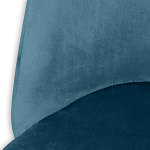 Барный стул со спинкой и металлической подставкой на 4-х деревянных ножках Синий Велюр Vendramin Chair варинант исполнения - 3 | Loft Concept в Самаре