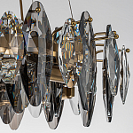 Люстра подвесная круглая с овальными подвесками из стекла дымчатого цвета Harlow Crystal Round варинант исполнения - 4 | Loft Concept в Самаре