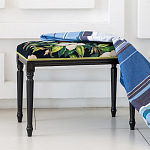 Банкетка из натурального бука черная с изображением птиц и цветов Blooming Birds2 варинант исполнения - 2 | Loft Concept в Самаре