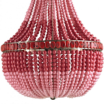 Люстра каплевидной формы украшенная круглыми бусинами Wooden Beads Chandelier Red Pink варинант исполнения - 2 | Loft Concept в Самаре