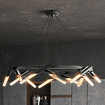 Люстра круглая с трубчатыми лампочками Vanguard Circle варинант исполнения - 3 | Loft Concept в Самаре