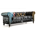 Диван в Лофт Честерфильд граффити из винтажной кожи GRAFFITI PARA Chesterfield варинант исполнения - 2 | Loft Concept в Самаре