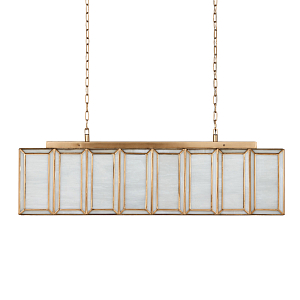 Люстра прямоугольная с каркасом золотого цвета Soft Glow Lamps